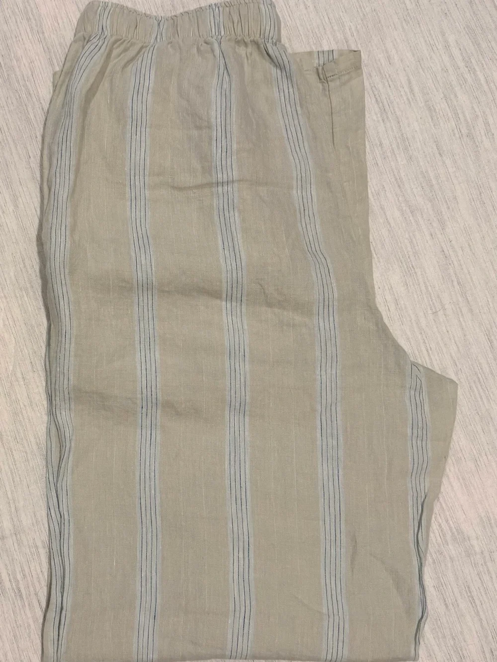 Robert graham linen Lounge Pants - Light cream/Sage w. Blue stripes